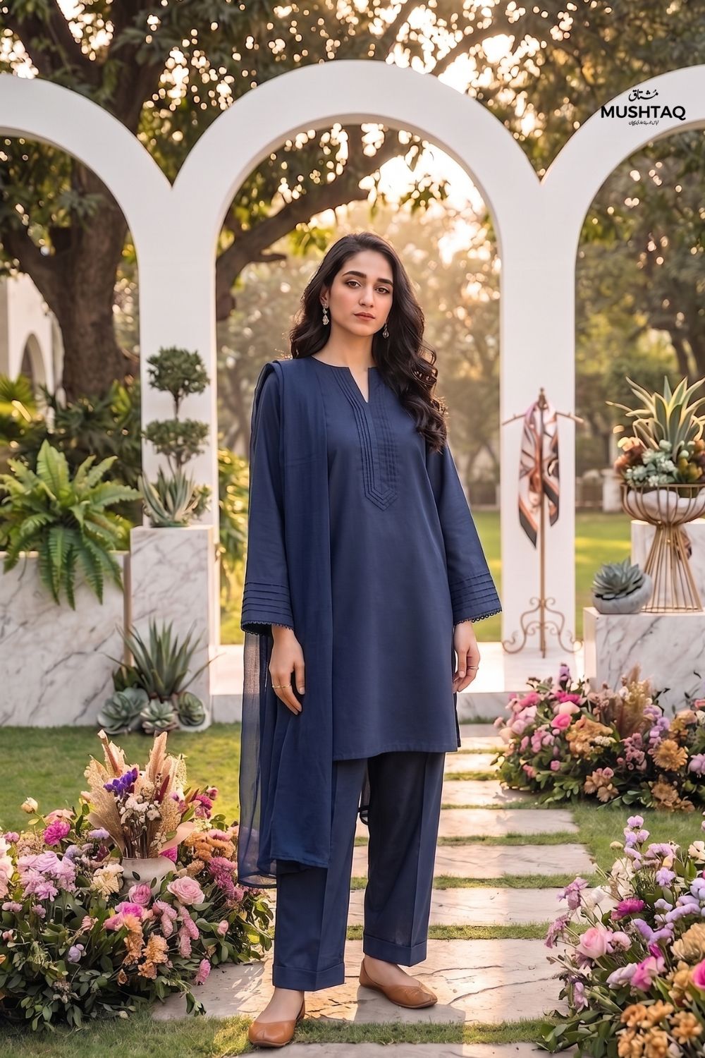 2Pcs Plain Unstitched Soft Cotton Suit Desgin - 4