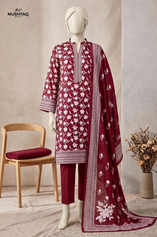 Mushtaq Rawaa Collection 3Pcs Unstitched Printed Lawn Desgin - 3