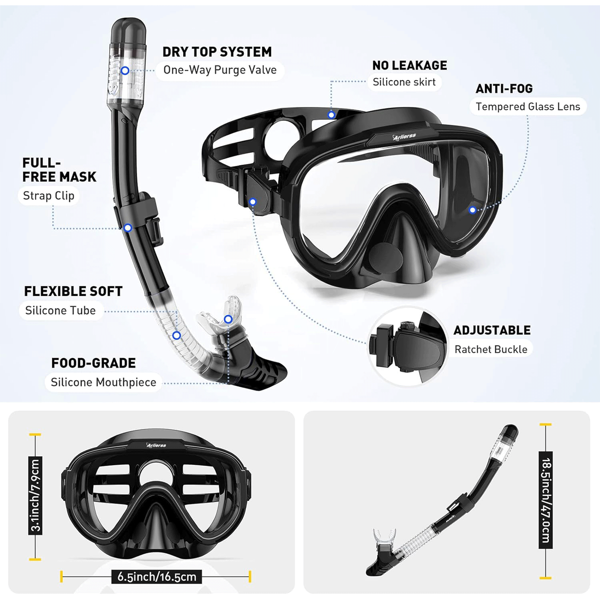 Jemulice Adult Snorkel Set