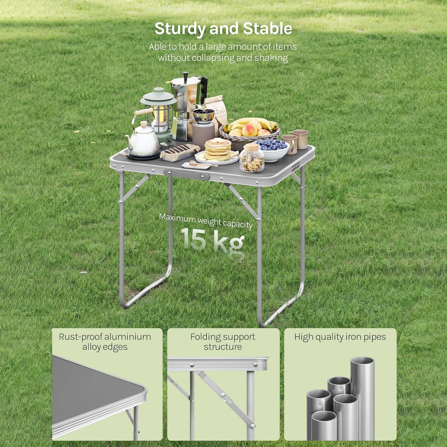 Greesen Folding Camping Table – Portable Outdoor Picnic & Travel Table