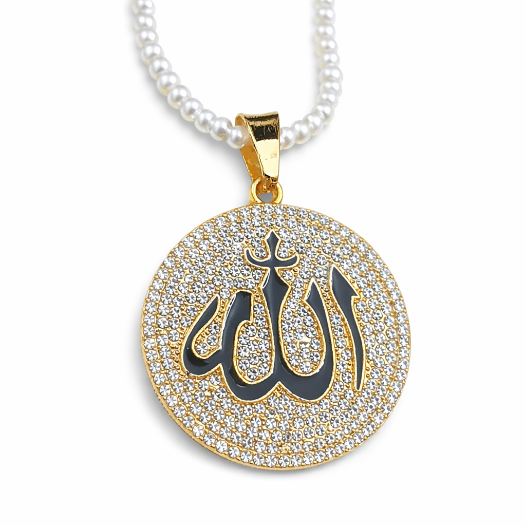Calligraphic Locket with 20 Inch Mala