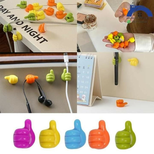 10 pcs Wall Decoration Hook Creative Silicone Thumb Key Hanger Hooks