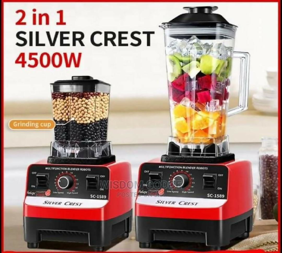 2-in-1 German Technology SC-1589 Juicer - Blender and Dry Mill Jar - 2-5 Liter Capacity