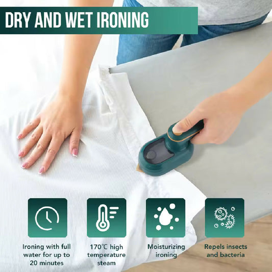 Mini 180 Rotating Handheld Steam Iron - Foldable Travel Garment Steamer for Quick Professional Wrinkle Removal