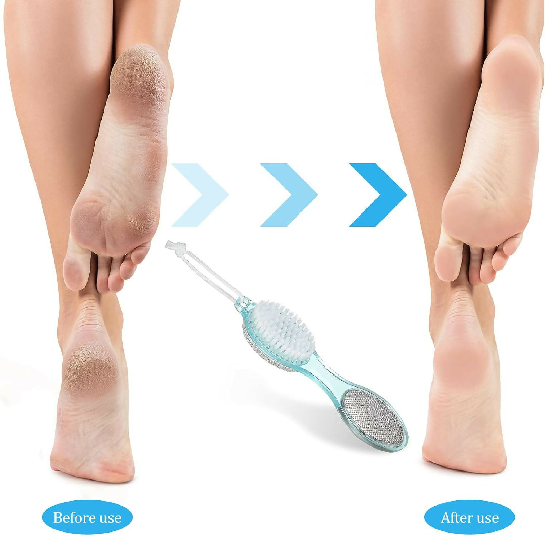 4 in 1 Pedicure Tool Callus Remover Brush Complete Foot Care Solution