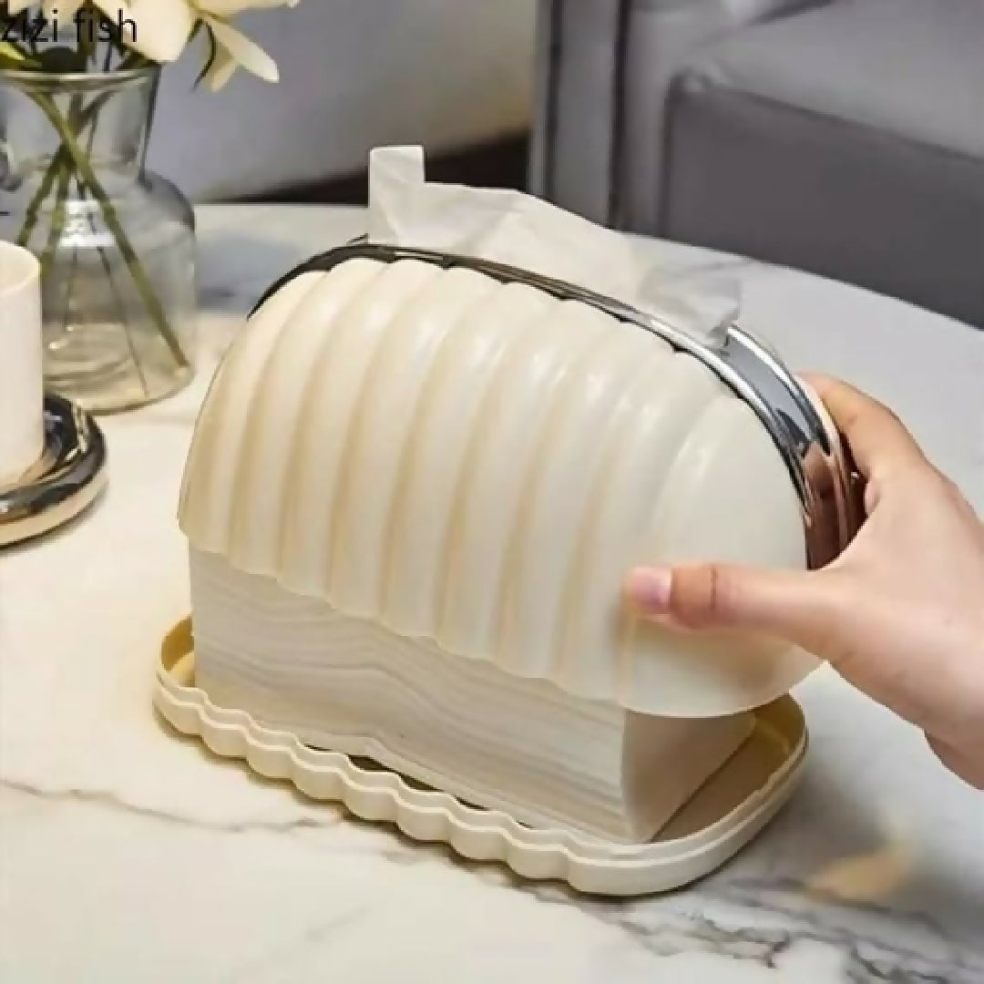 Decorative Shell Tissue Box Case Elegant And Modern Napkin Holder Stylish Daily Use Home And Office Accessory