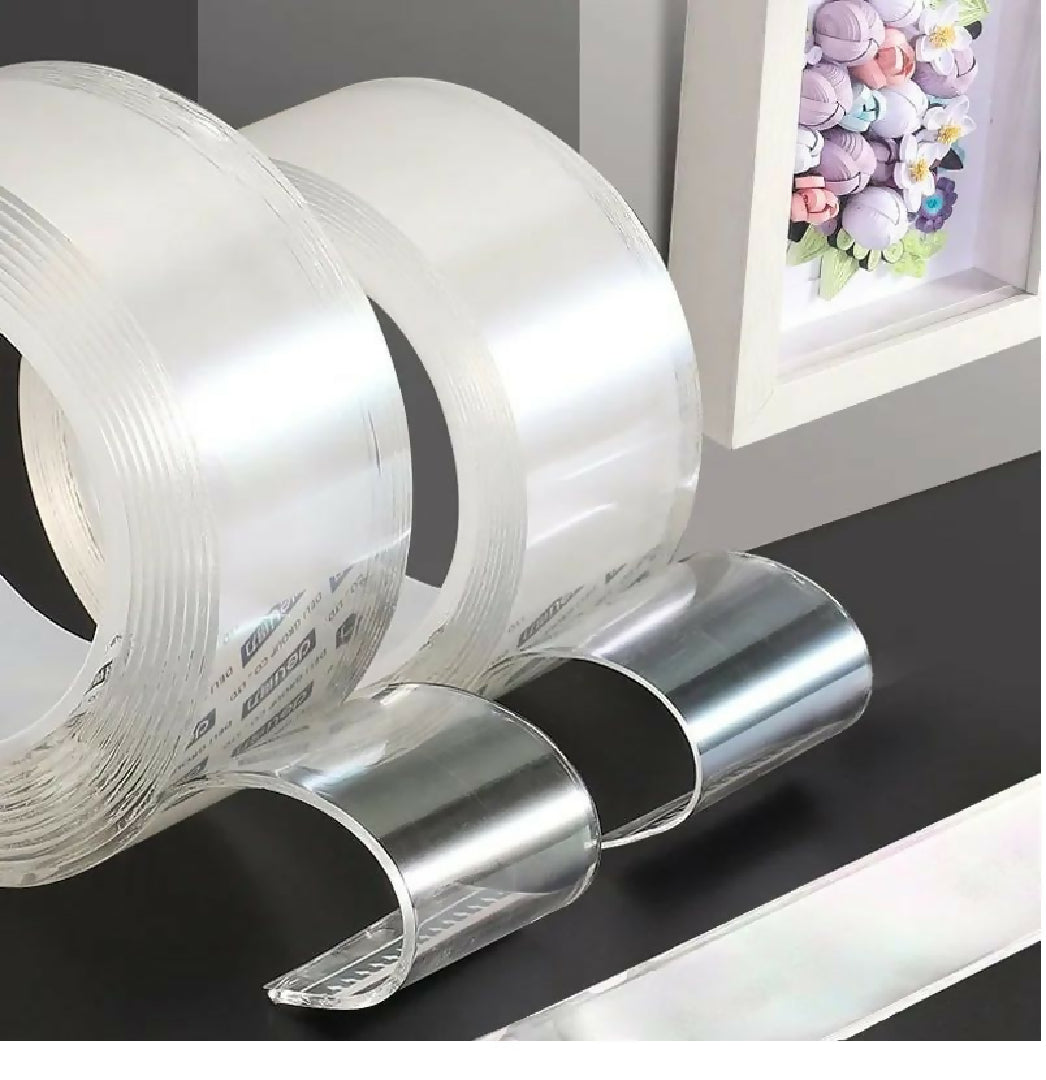Pack Of 2 Double Sided Tape for Walls Heavy Duty Removable Mounting Tape Strong Adhesive Washable and Reusable Tape Wall Tape for Picture Photo Carpet Decoration Poster Tape Roll
