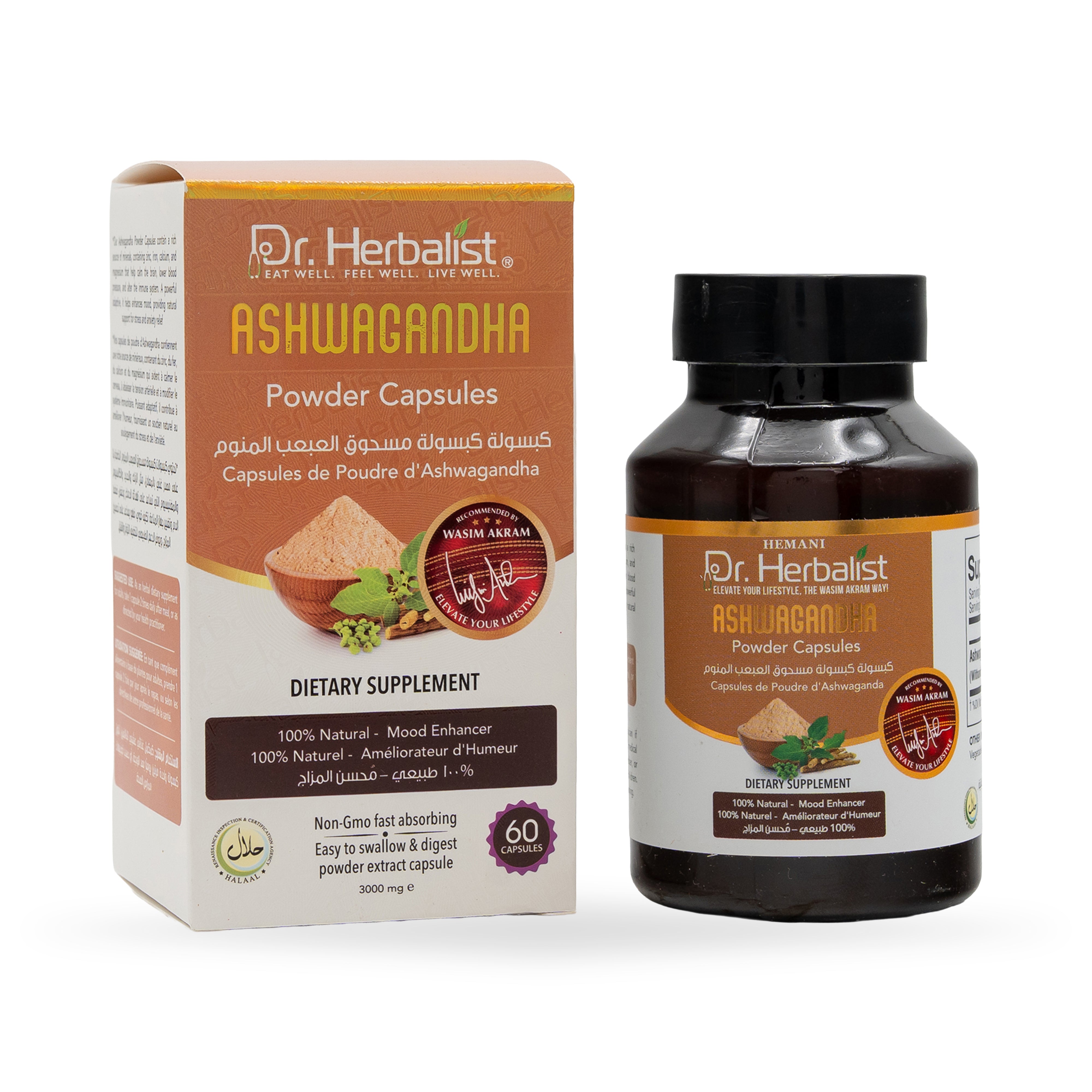 Dr. Herbalist Ashwagandha Powder Capsules 3000mg