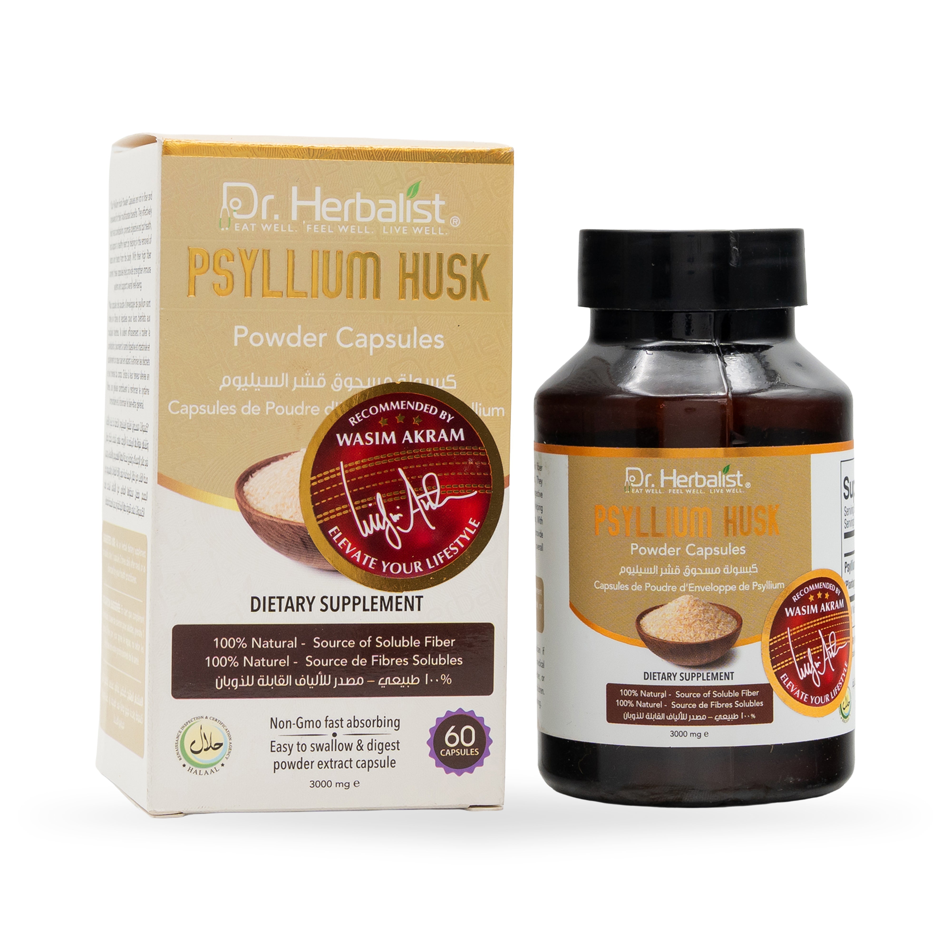 Dr. Herbalist Psyllium Husk Powder Capsules 3000mg