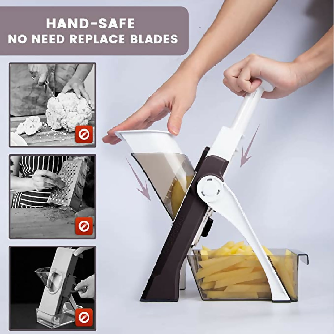 Safe Slice Vertical Mandoline Slicer Adjustable Multi Purpose Cutter