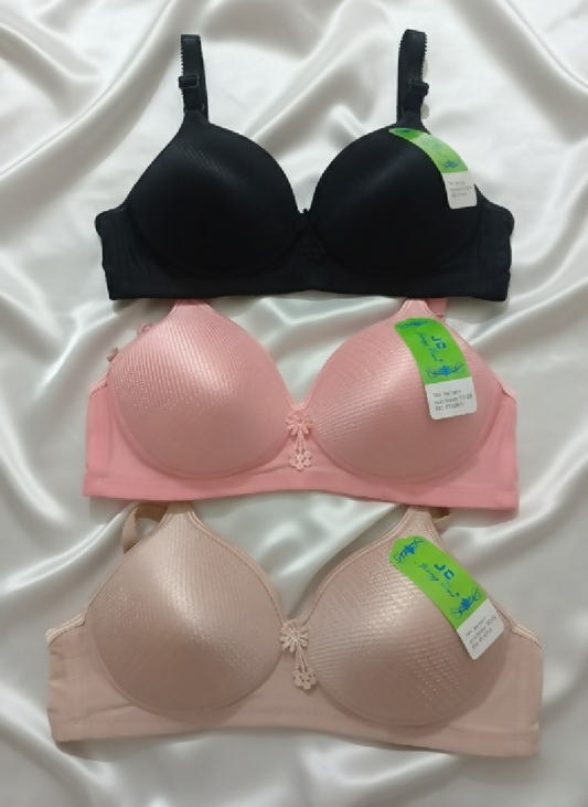 Jersey Sequins Padded Bra - Stylish Comfortable Lightweight Everyday Wear - Size 34 - Random Color