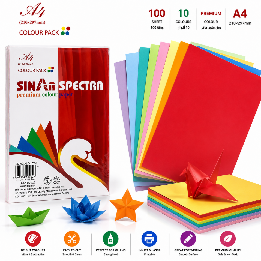 Colored paper 100 sheets 10 colors premium copier paper