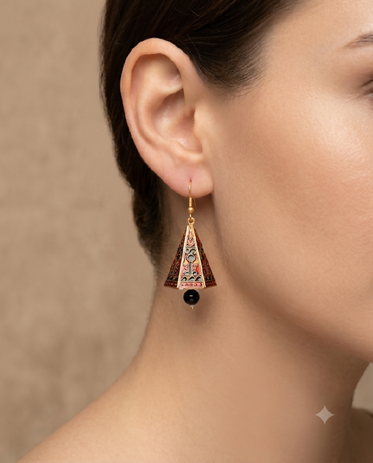 Royal Minakari Pyramid Drop Earrings