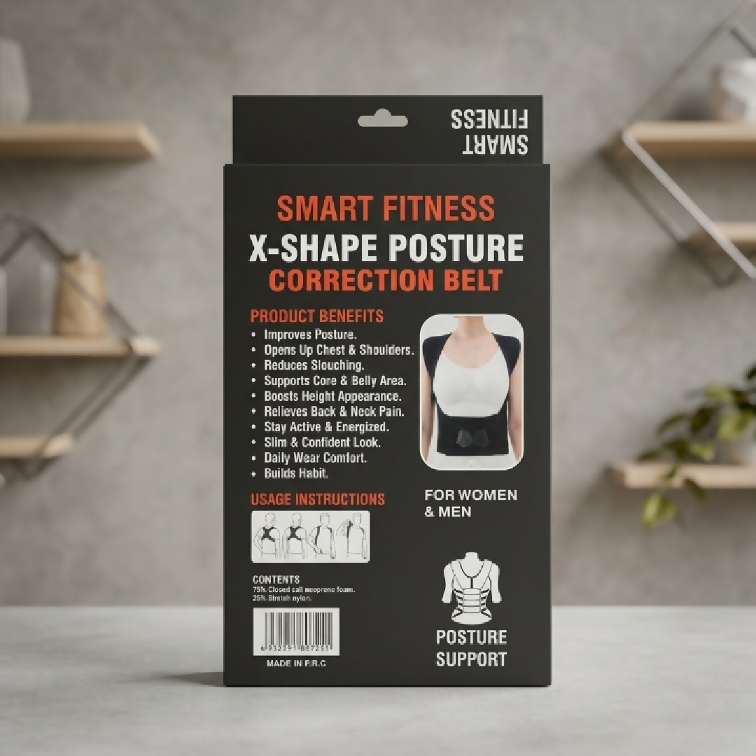 Smart Fitness X-Shape Posture Correction Belt Back Shoulder Support for Men Women
