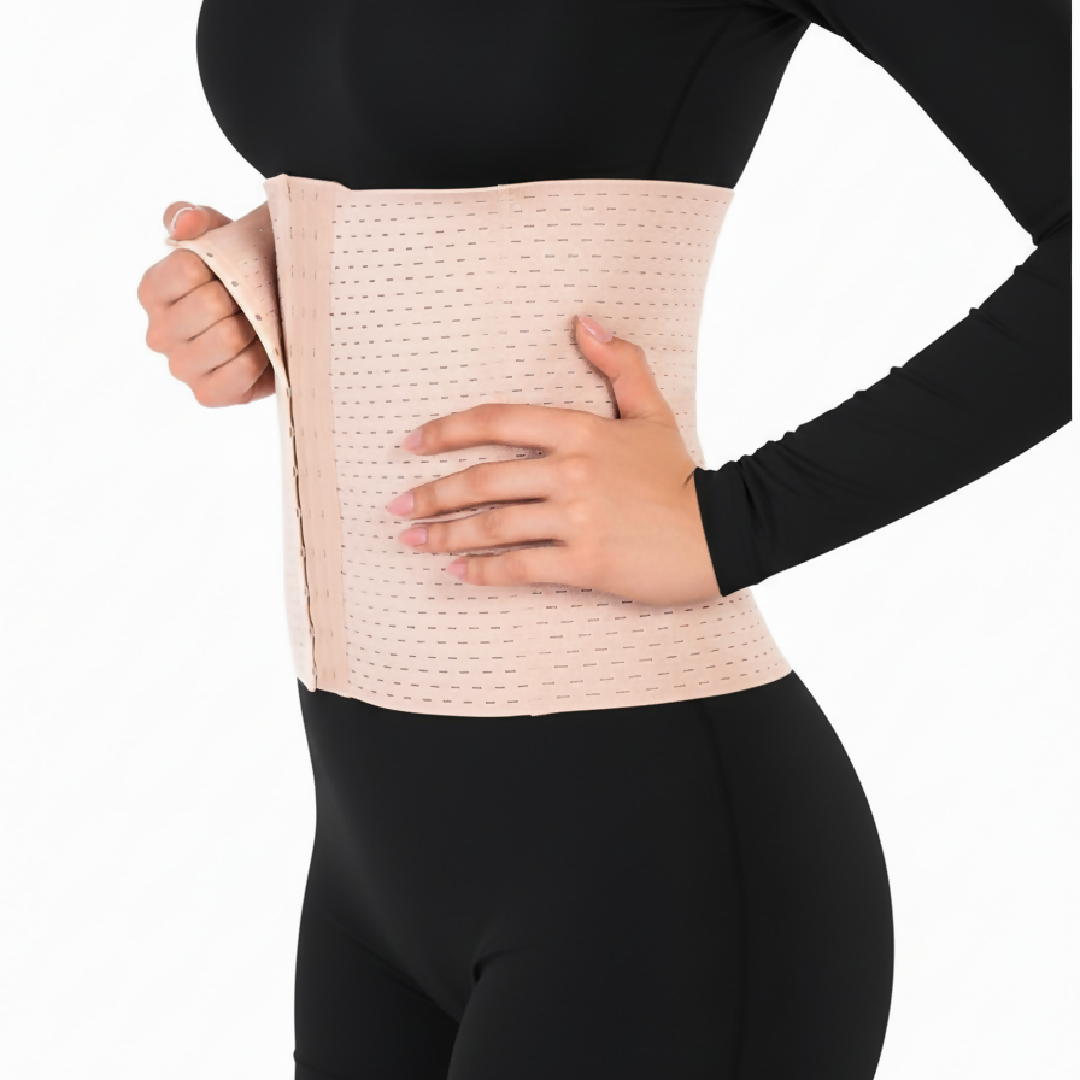 Women Jali Belly Belt Adjustable Body Shaper Tummy Slimming Belt with Hooks for Waist Training Posture Support