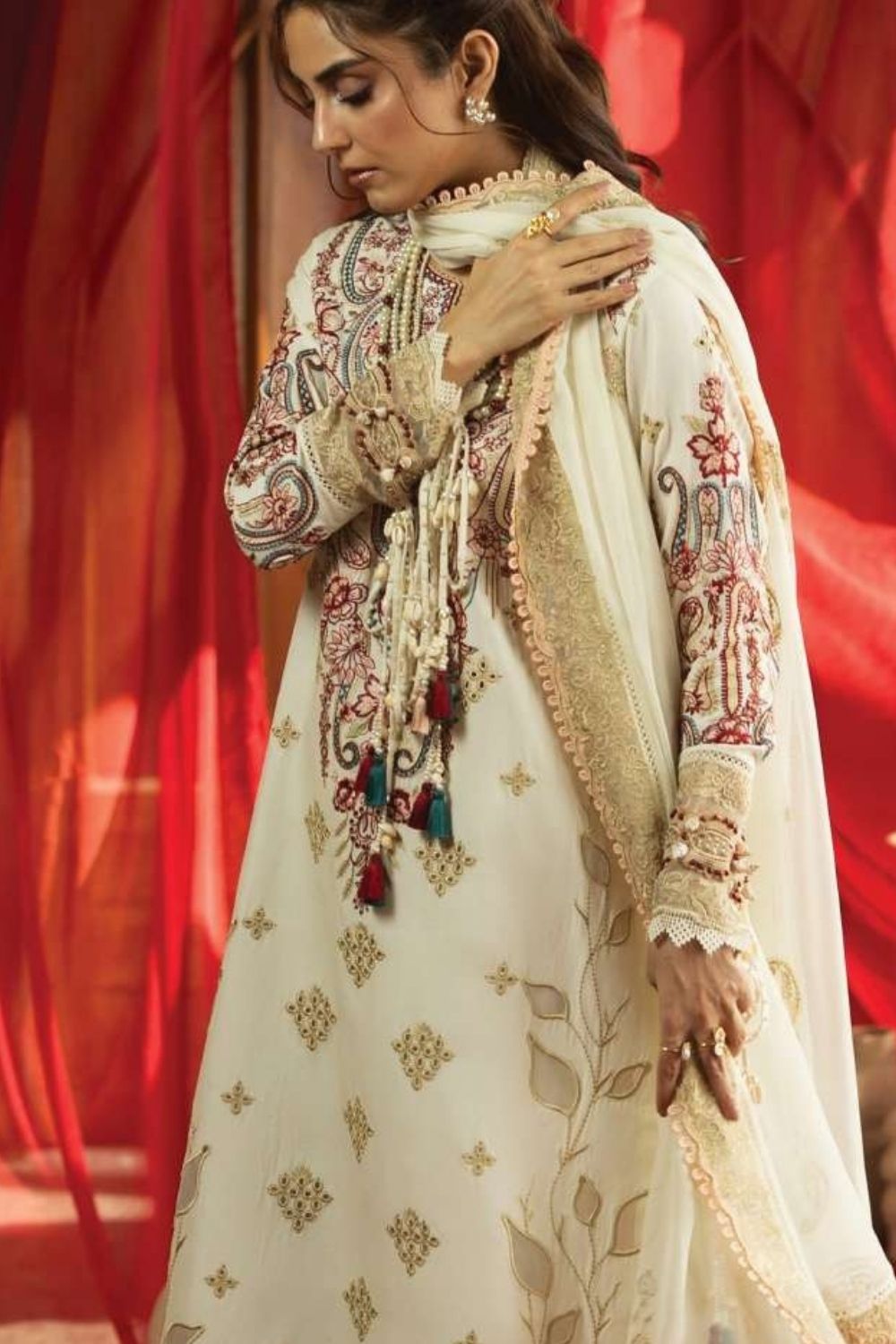 Imrozia | Serene 3 Pc Unstitched Embroidered Lawn Suit  SL-150 Areeba