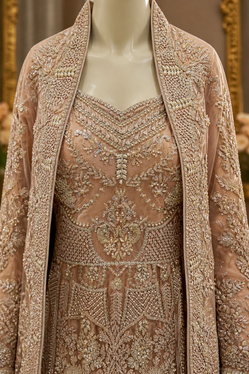Eternal Bride Bridal Wear by MCS Unstitched Handmade Chiffon Farshi Bridal Wear