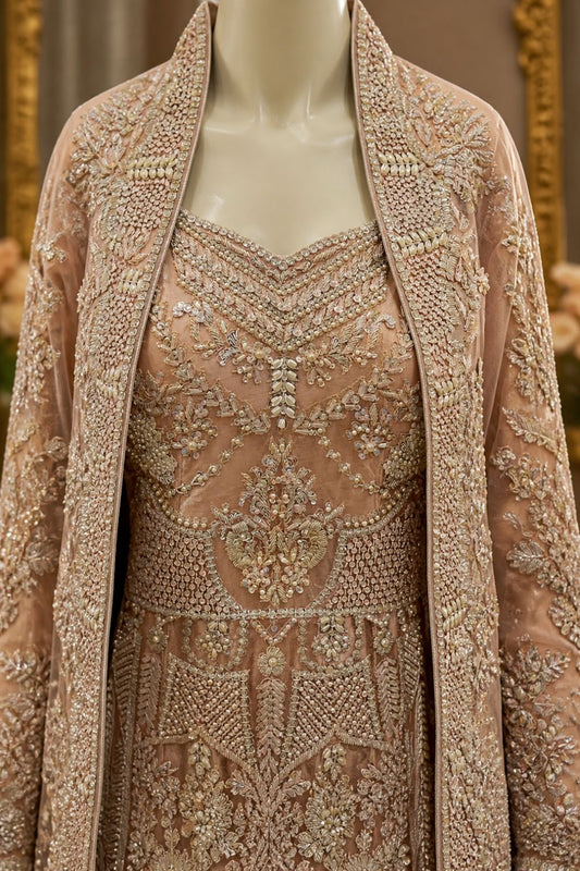 Eternal Bride Bridal Wear by MCS Unstitched Handmade Chiffon Farshi Bridal Wear