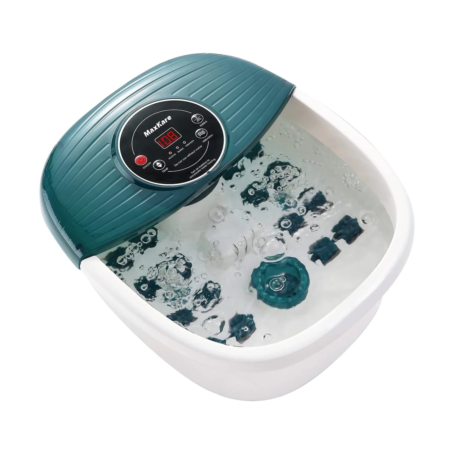 Foot Spa Massager  Heated Bubble Bath with Vibration and Rollers for Relaxation