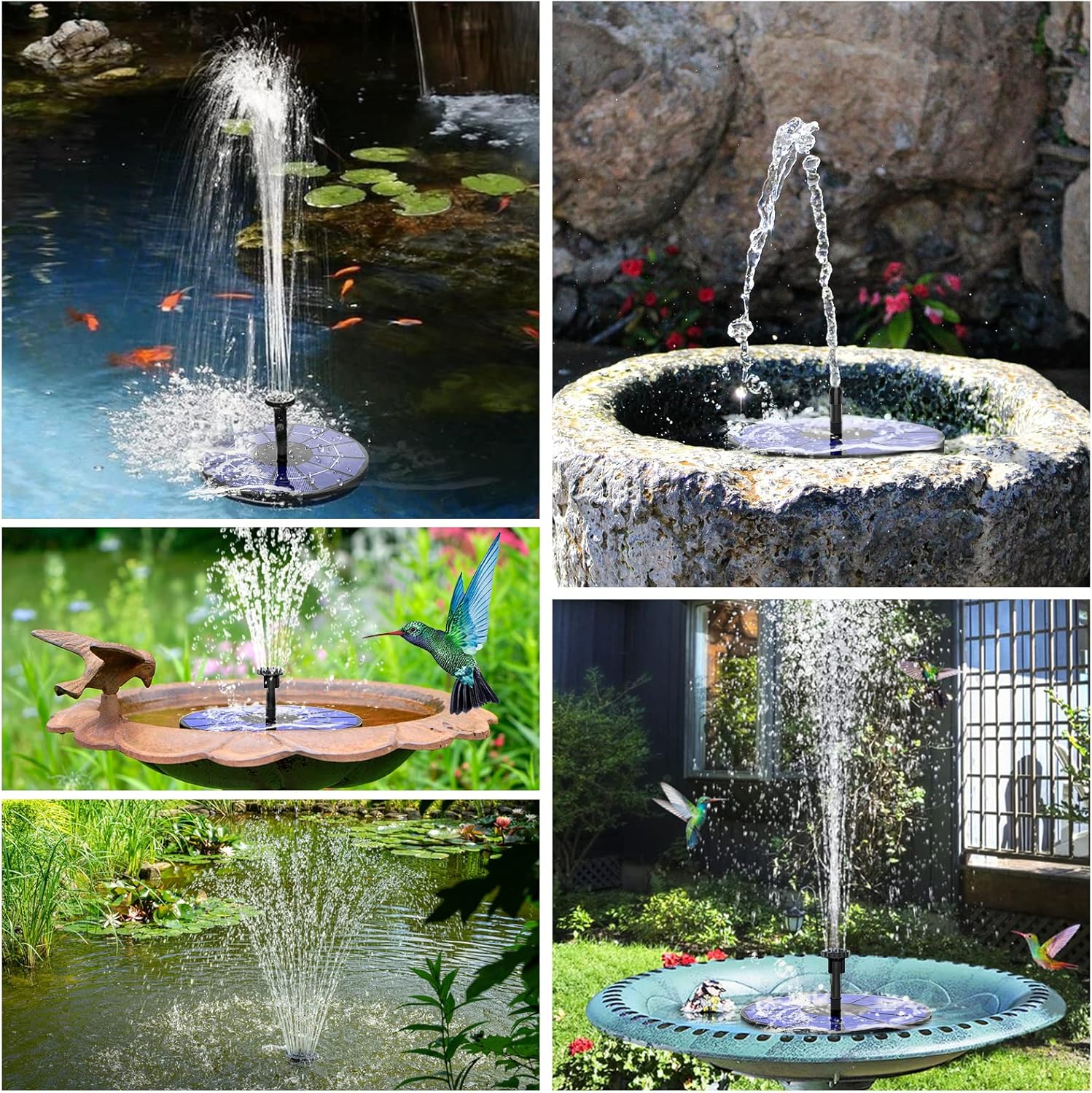 Solar Fountain Pump  Outdoor Solar Powered Water Pump for Garden Pond and Pool