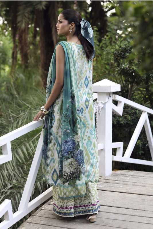 Elaf Premium 3Pc Unstitched Belladore  Printed Chiffon Suit EPA-2B JUNE
