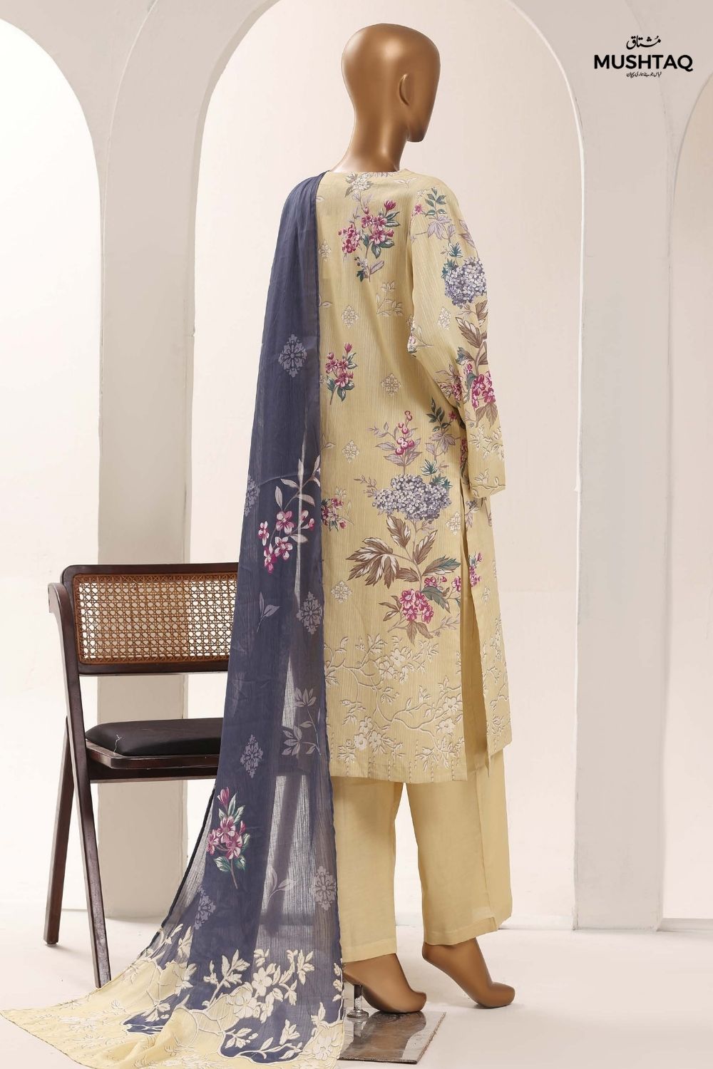 Mushtaq 3Pcs Stitched Printed Lawn Sadabahar Collection Desgin - 4
