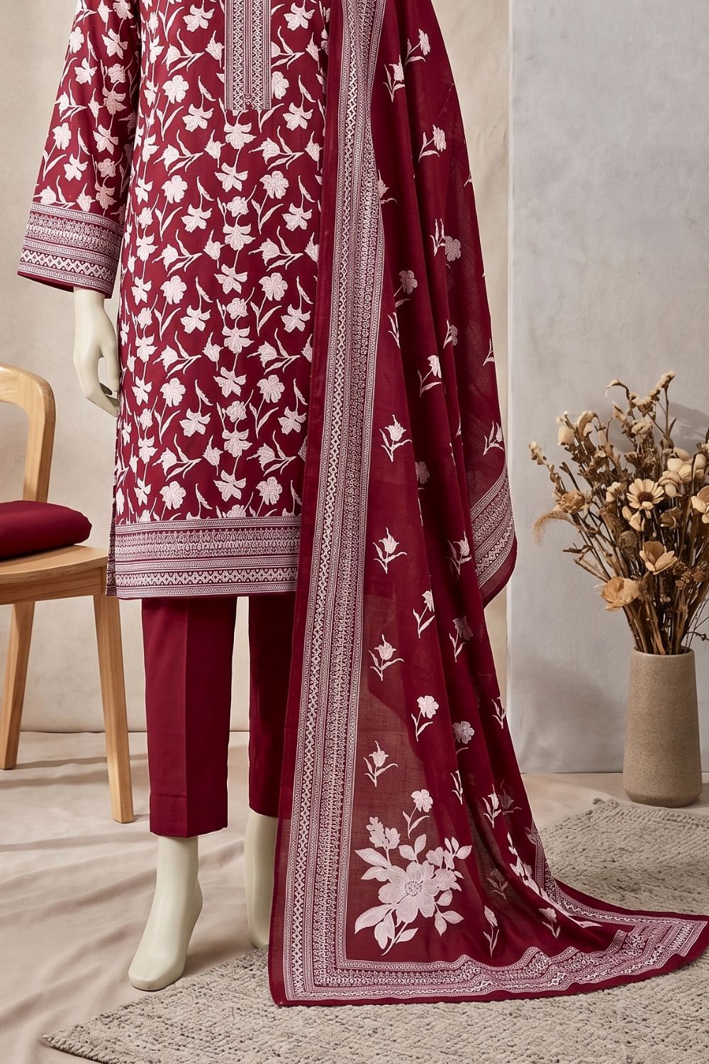 Mushtaq Rawaa Collection 3Pcs Unstitched Printed Lawn Desgin - 3