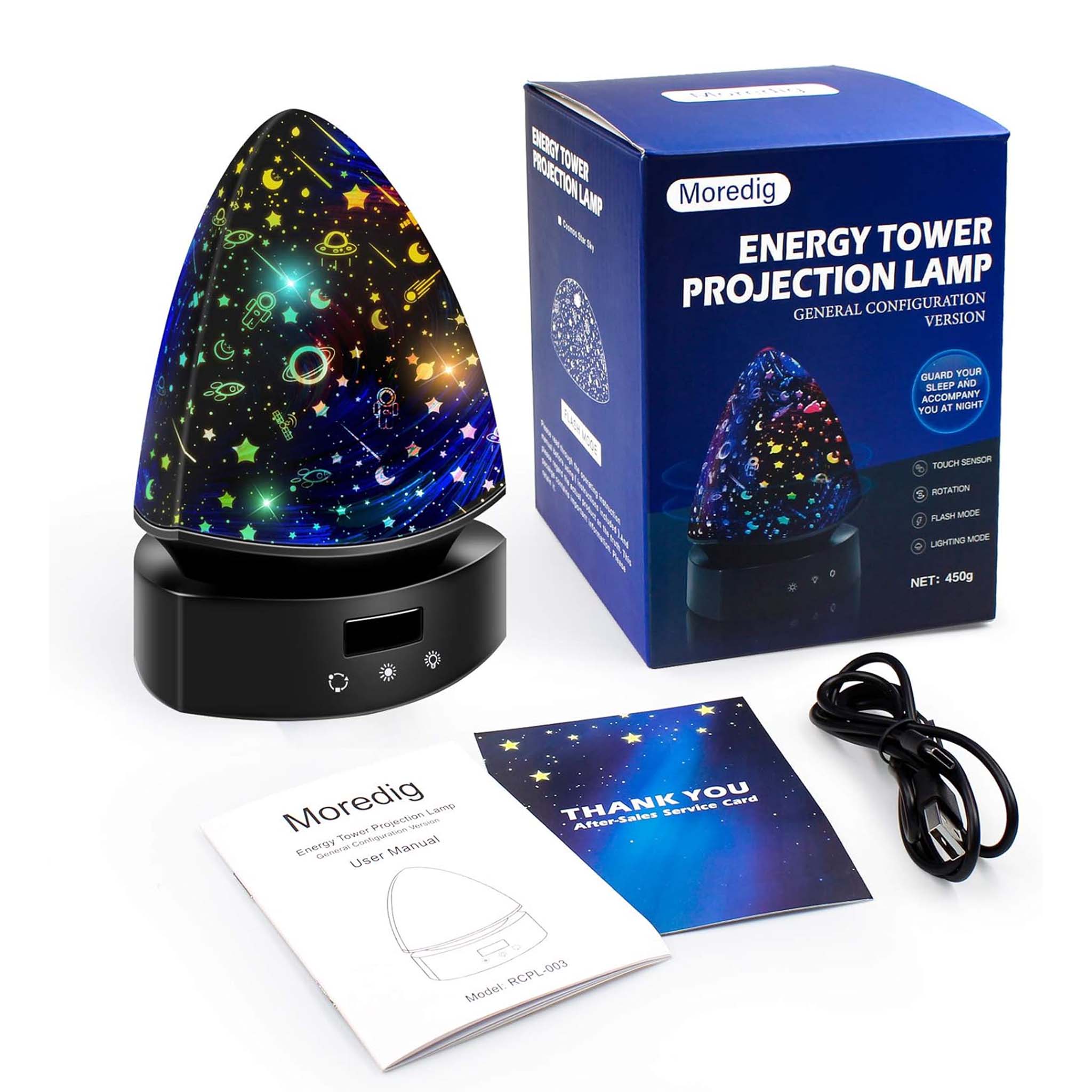 Energy Tower Projection Lamp  3D LED Night Light with Soothing Visuals