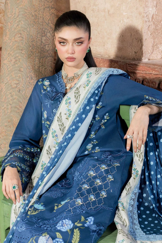 Saira * Shakira Bloom 3Pc Unstitched Embroidered Lawn Suit LILY 2-B