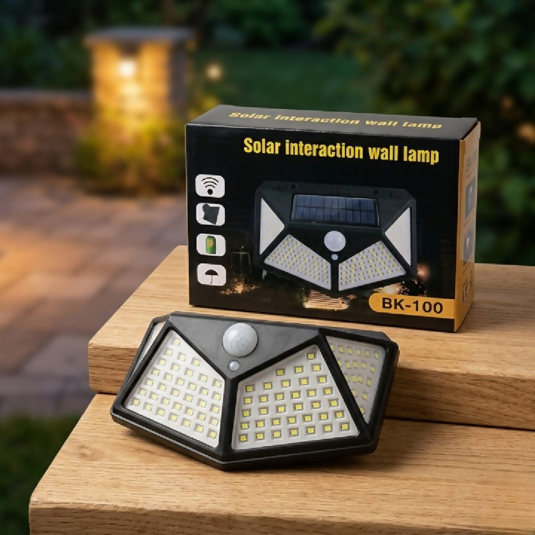 100 LED Solar Power Sensor Wall Light IP65 Waterproof Outdoor Security Motion Sensor Lamp with 3 Lighting Modes