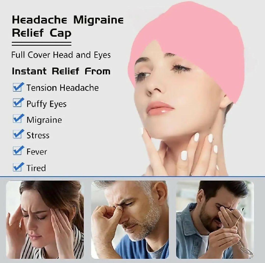 Headache Migraine Relief Cooling Cap Hot and Cold Therapy Ice Head Wrap