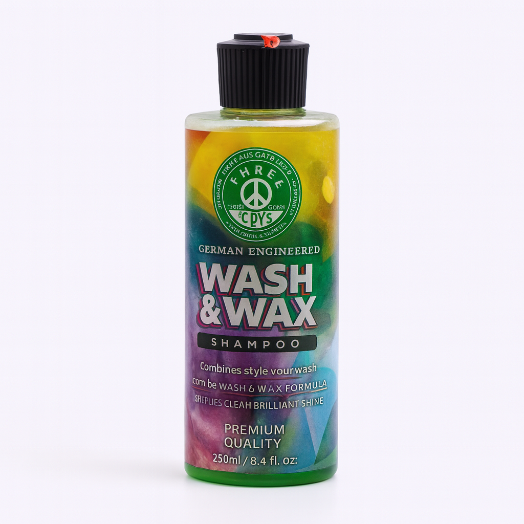 Three Guys Wash and Wax Shampoo 250ML  Premium 2 in 1 Car Cleaner and Wax for Deep Shine and Protection