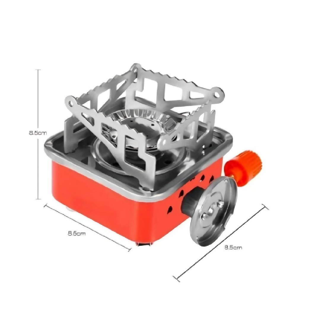 Mini Portable Square Stove for Backpacking Hiking Windproof Burner Camping Stove Foldable Stove for Outdoor Picnic - Without Gas Bottle