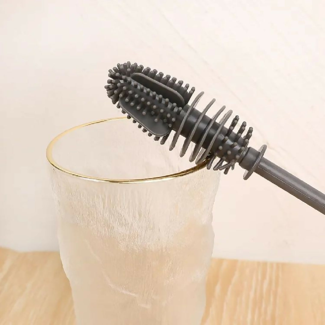 Long Handle Silicone Milk Bottle Brush Glass Bottle Cleaning Brush Multifunction Cup Mouth Scrubber Household Cleaning Tool