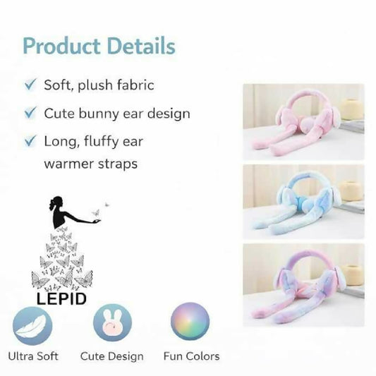 Cute Rabbit Earmuffs for Girls Soft Plush Winter Ear Warmers
