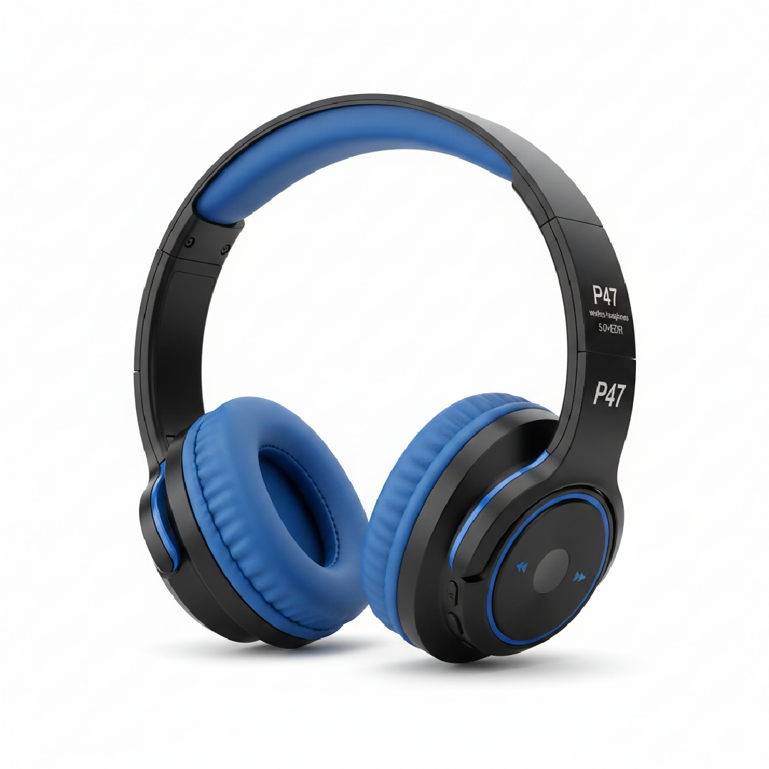 P47 Wireless Bluetooth Headphones Blue