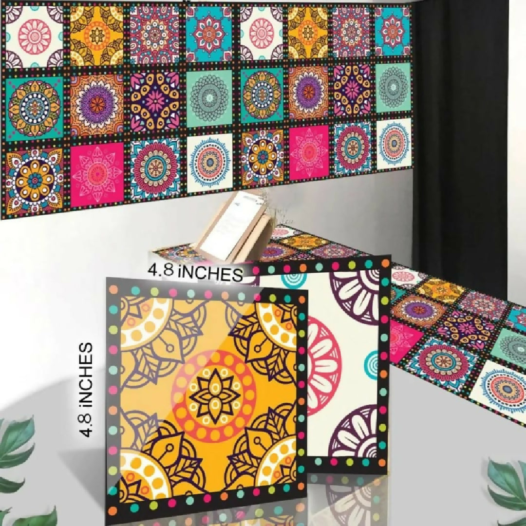 Colorful Self Adhesive Tile Stickers 12 Pcs