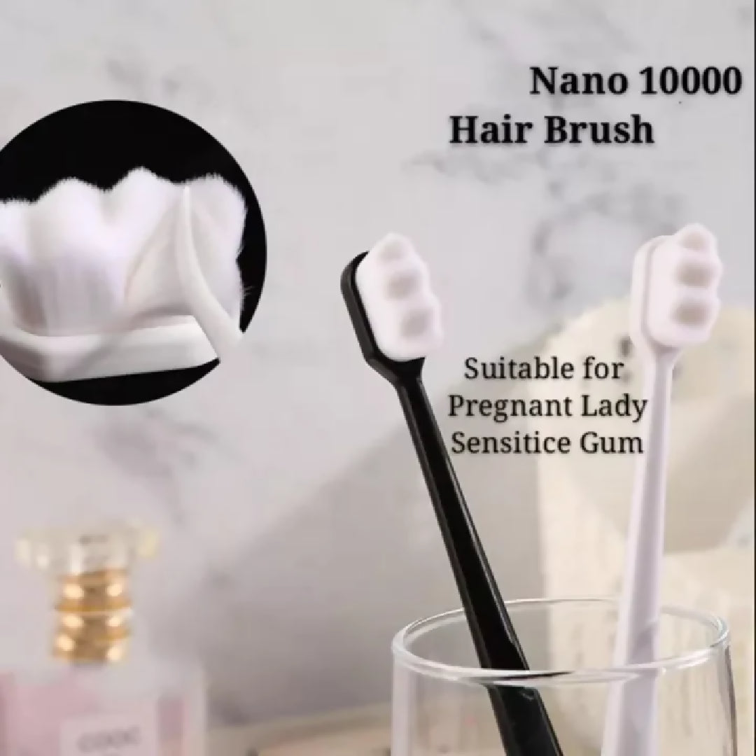 Ultra Fine Soft Toothbrush Nano Bristle Adult Tooth Brush Teeth Deep Cleaning Dental Oral Care Antibacterial Gum Health Hygiene Super Micro Toothbrushes For Sensitive Gums Fiber Thin Hair Whitening Superfine Thick Bristled Cleansing Handle Multicolour