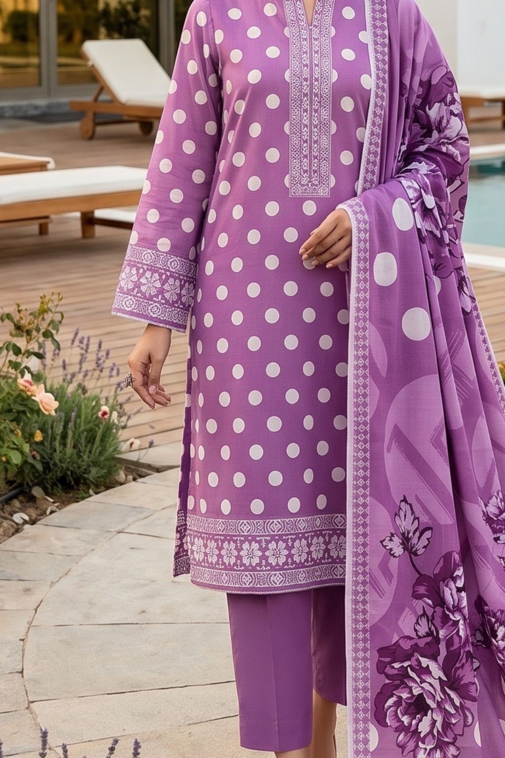 Mushtaq 3Pcs Unstitched Printed Lawn Zayra Collection Desgin - 3