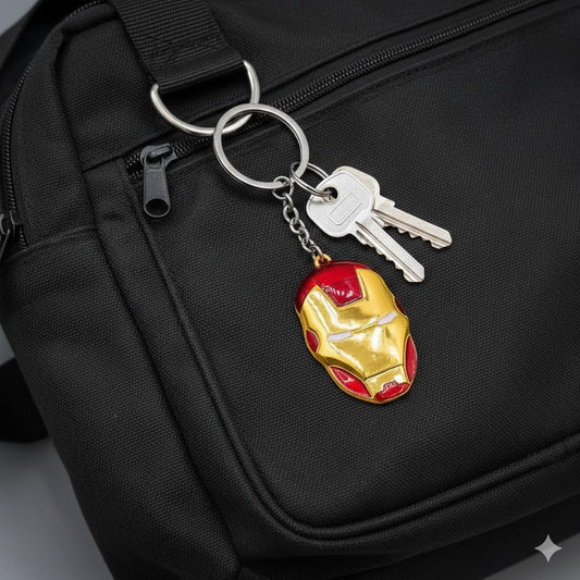 Super Heros face Keychain Iron Man