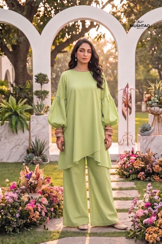 2Pcs Plain Unstitched Soft Cotton Suit Desgin - 5