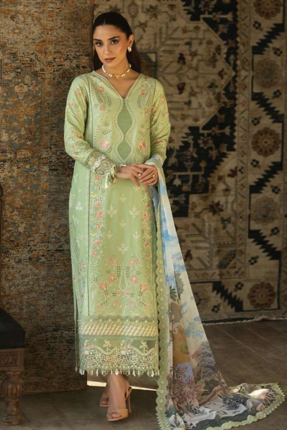 Imrozia | Serene 3 Pc Unstitched Embroidered Lawn Suit  SL-152 Aylin