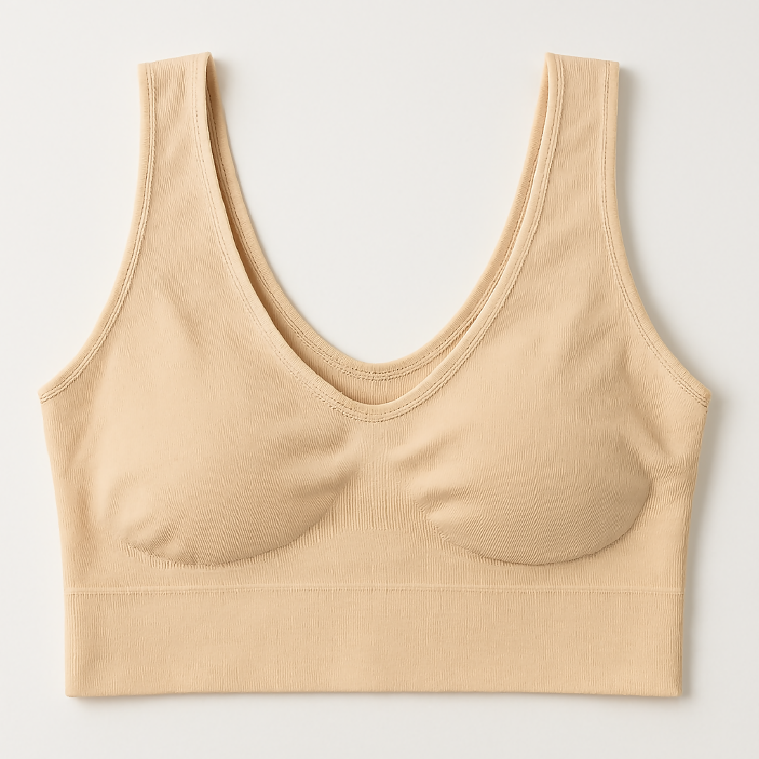 Ladies Air Bra - Soft Jersey Fabric - Plain Non-Padded Design - Comfortable Lightweight Everyday Wear Lingerie in Skin Color - Stretchable Size