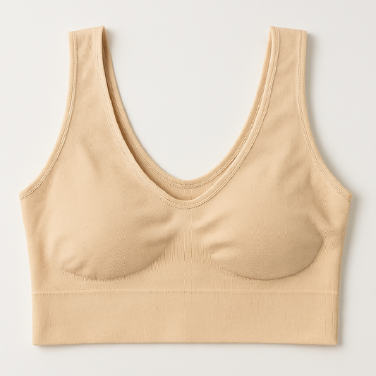 Ladies Air Bra - Soft Jersey Fabric - Plain Non-Padded Design - Comfortable Lightweight Everyday Wear Lingerie in Skin Color - Stretchable Size