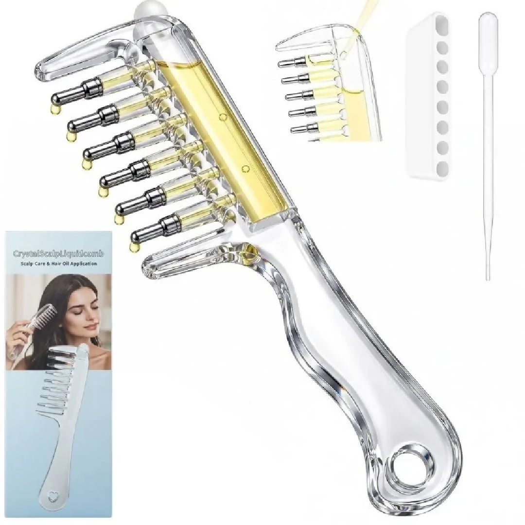 Transparent Hair Oil Applicator Comb Refillable Scalp Massage Comb with Built In Oil Reservoir Leakproof Hair Serum Distribution Brush Unisex
