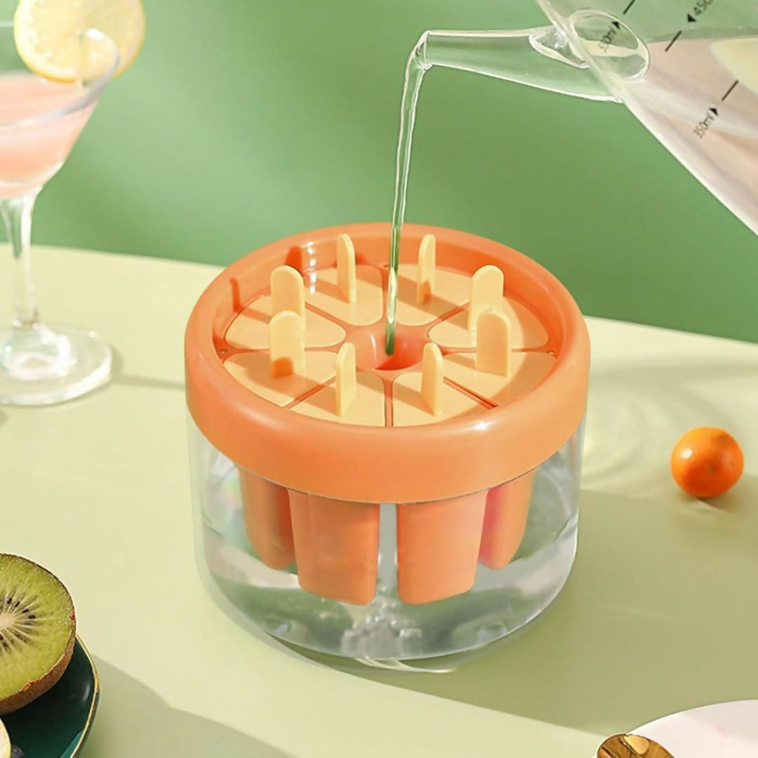 8 Cavity Round Popsicle Candy Mold Set with Sticks