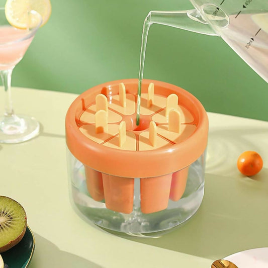 8 Cavity Round Popsicle Candy Mold Set with Sticks