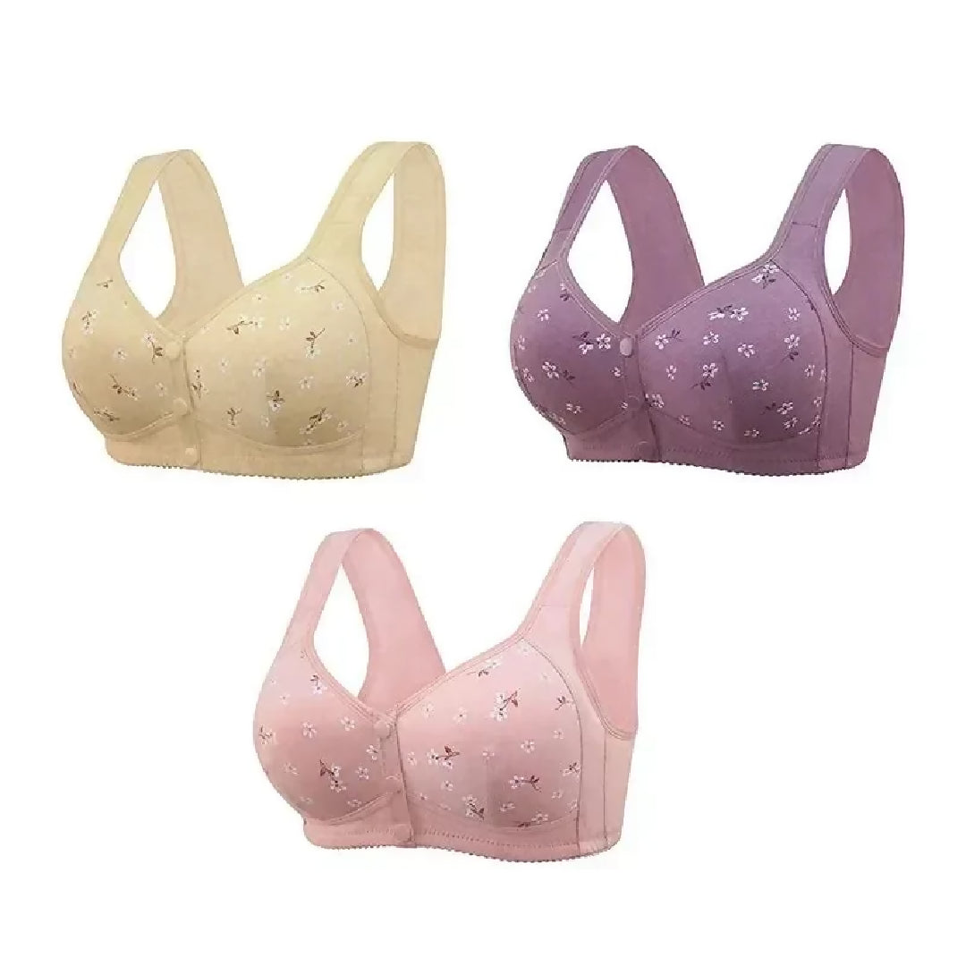 Women Front Open Cotton Bra ull CoNon Padded Full Coverage Soft Support Bra