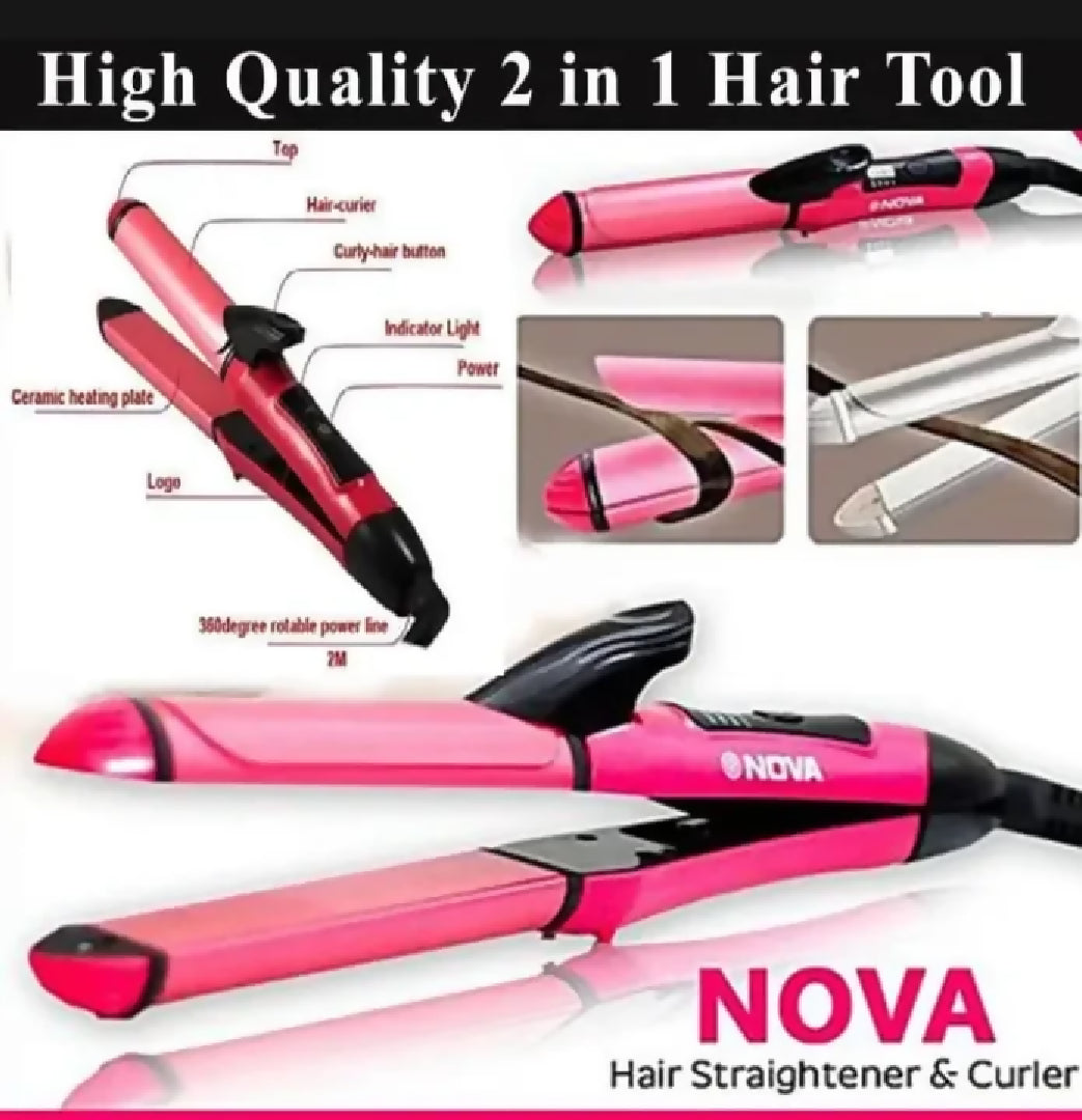 Nova 2 in 1 Hair Straightener Curler