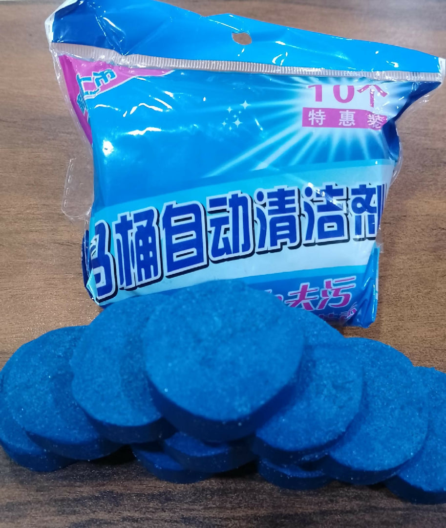 Eco Friendly Toilet Bowl Cleaner Deodorizer Tablets 10pcs Automatic Tank Flush Blue Cleaning Tablets for Fresh Hygienic Toilets